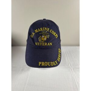 US Marine Corps Veteran Navy Blue Proudly Served USMC Embroidered Baseball Cap